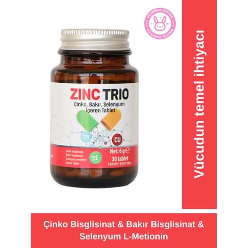 ZINC TRIO 30 TABLET (Çinko, Bakır, Selenyum)