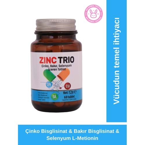 ZINC TRIO 60 TABLET (Çinko, Bakır, Selenyum)